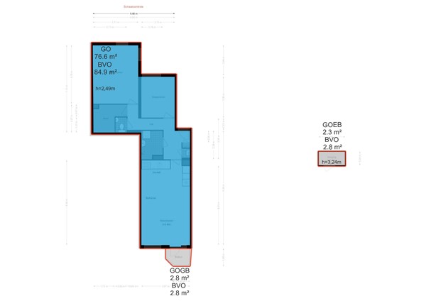 Plattegrond - Nieuwezijds Armsteeg 91, 1012 NB Amsterdam - Nieuwezijds Armsteeg 91 - Amsterdam - NEN plattegrond - 2D.jpg